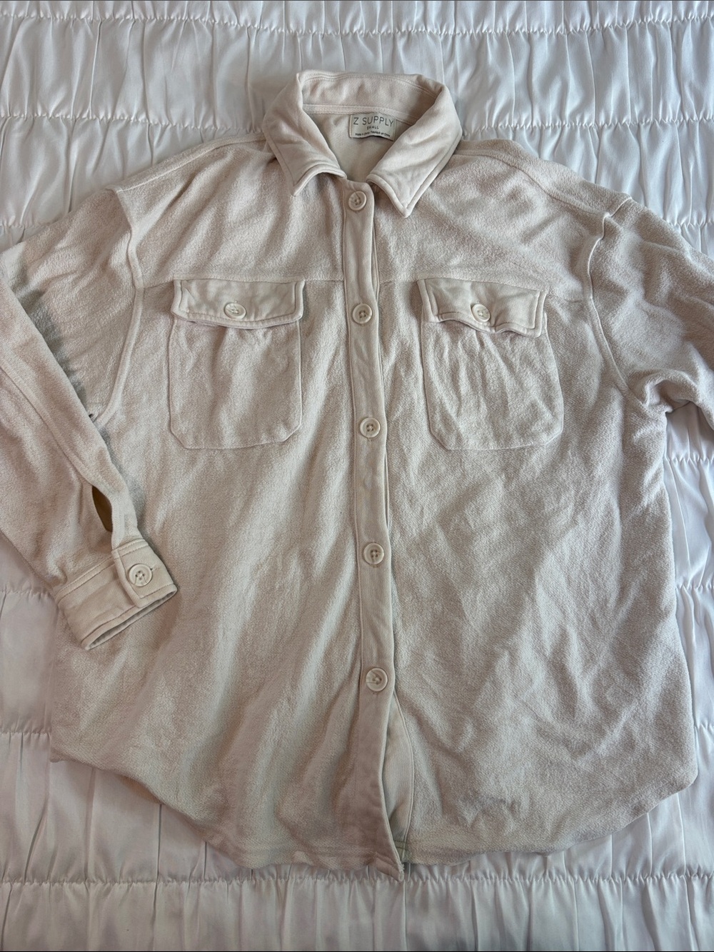 Z Supply Light Beige Button-Up Shacket